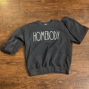 Cotton “Homebody” Graphic Sweatshirt, sz Medium.
